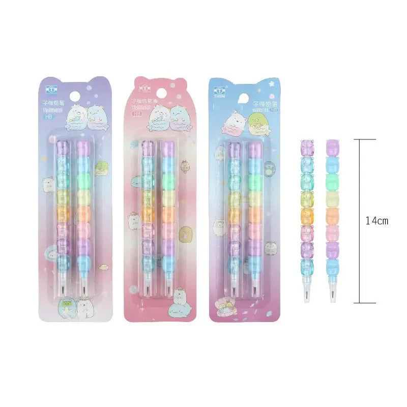 Crayon Empilable Visages Animaux Multicolore Pastel – Image 13