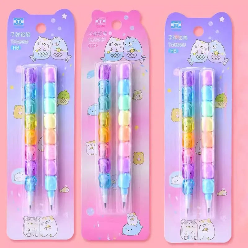 Crayon Empilable Visages Animaux Multicolore Pastel – Image 16