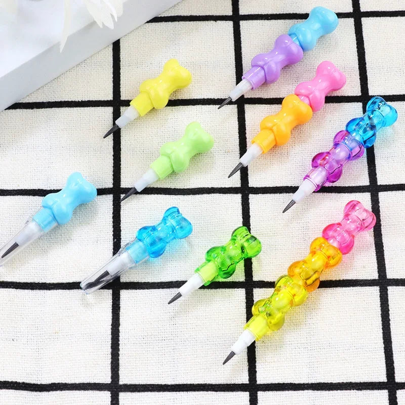 Crayon Empilable Visages Animaux Multicolore Pastel – Image 5
