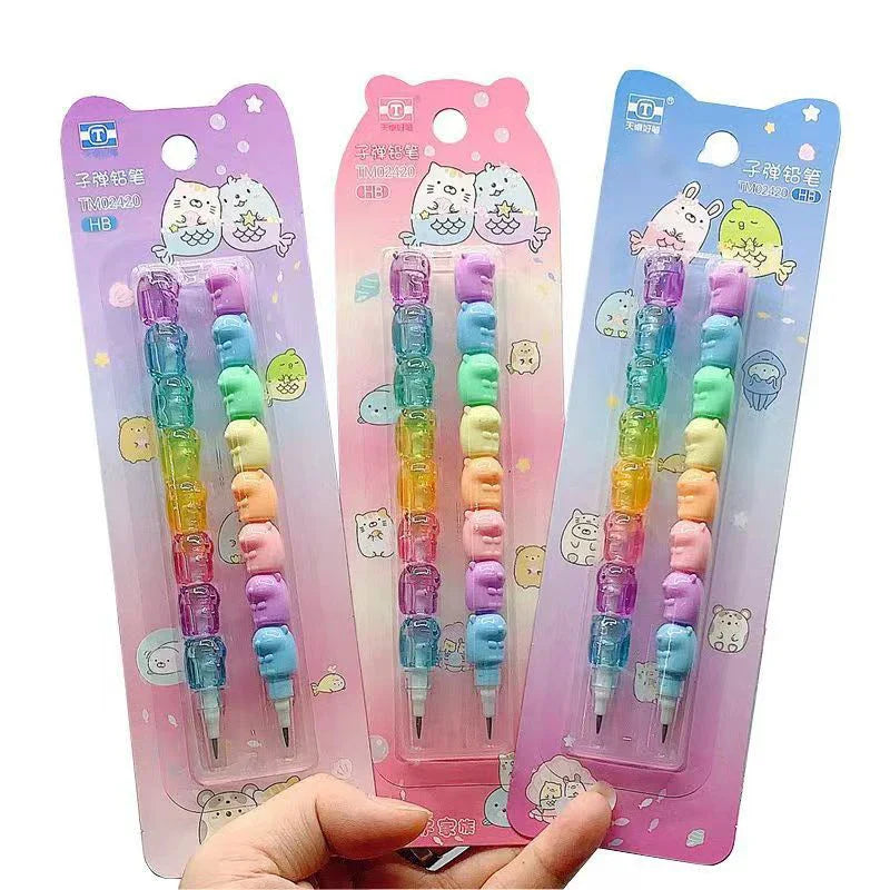 Crayon Empilable Visages Animaux Multicolore Pastel – Image 6