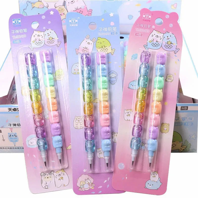 Crayon Empilable Visages Animaux Multicolore Pastel – Image 8