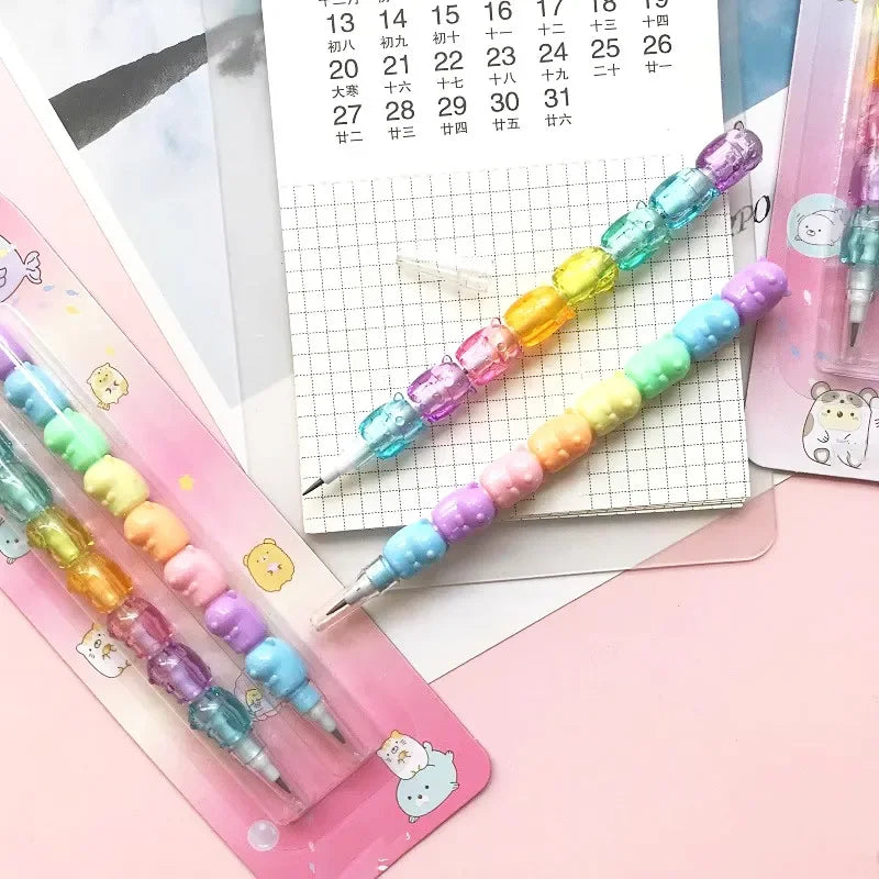 Crayon Empilable Visages Animaux Multicolore Pastel – Image 10