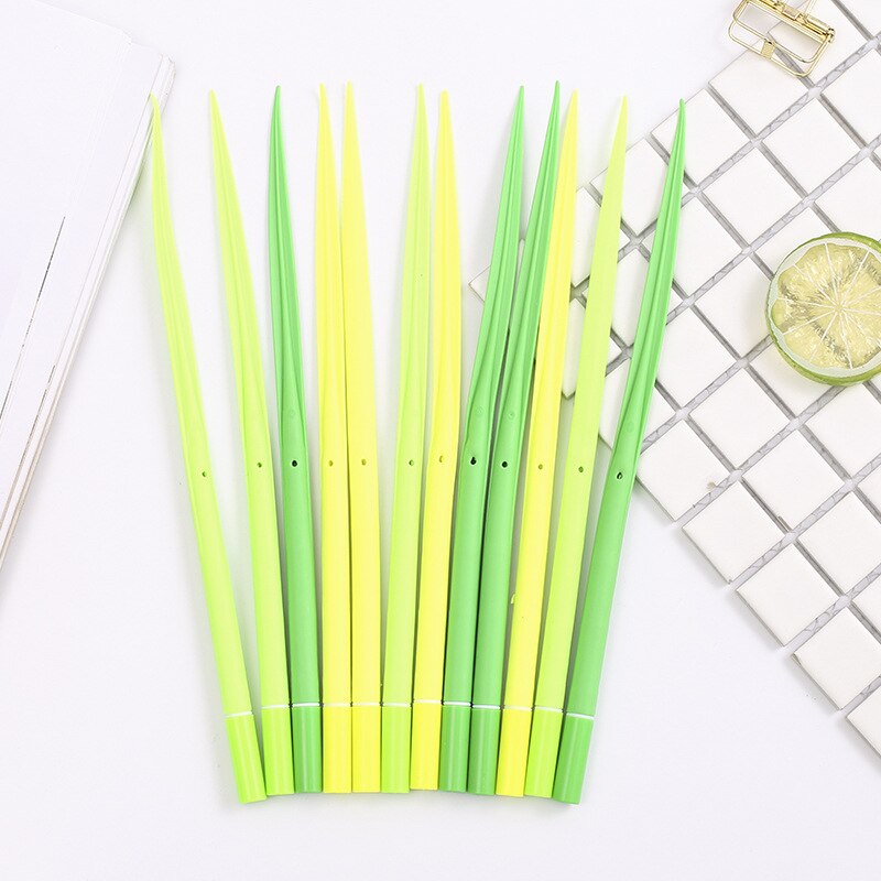 Ensemble de Stylos Herbe Vert et Jaune en Pot – Image 3