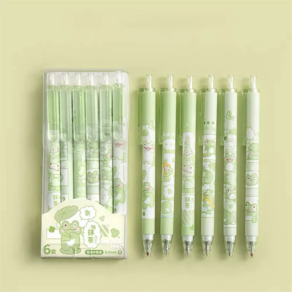 6 Stylos Gel Grenouille Kawaii - Câlin Kawaii