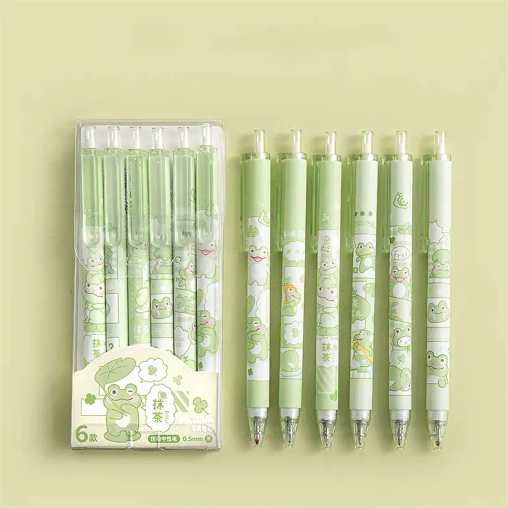 Lot de 6 Stylos Bille Grenouille Kawaii Vert Pâle – Image 9