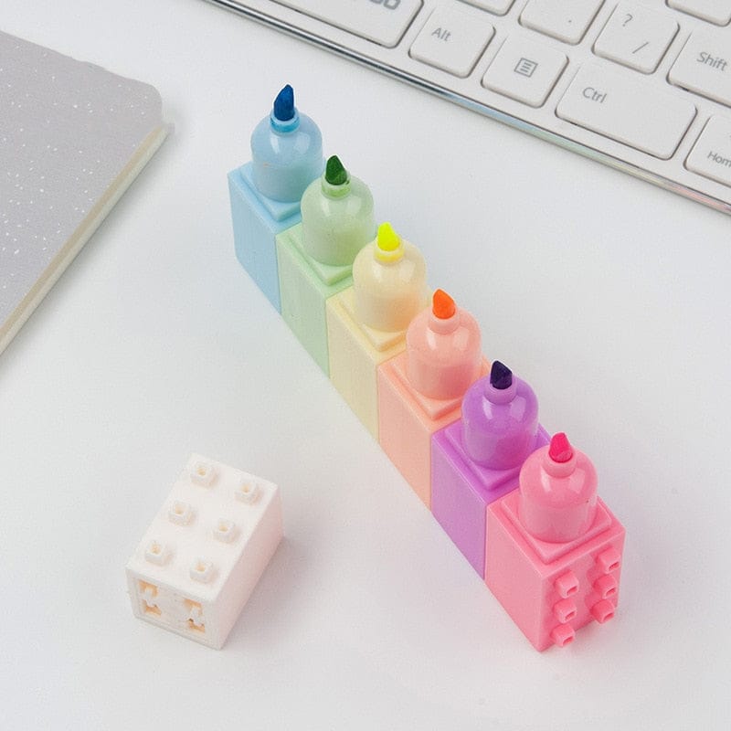Surligneurs Blocs Empilables aux Couleurs Pastel – Image 5