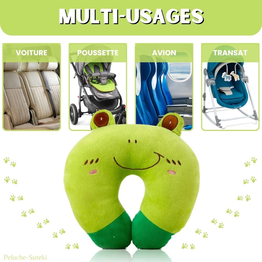 Oreiller de Cou en Peluche Grenouille Verte – Image 3