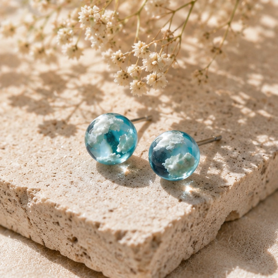 Boucles d'Oreilles Ciel Bleu Poétique – Image 2