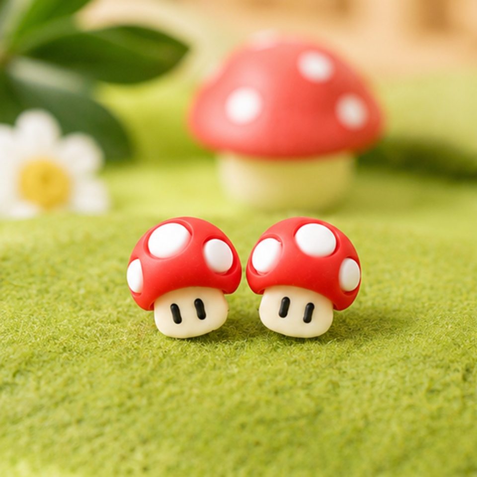 Boucles d'Oreilles Champignon Rouge – Image 3