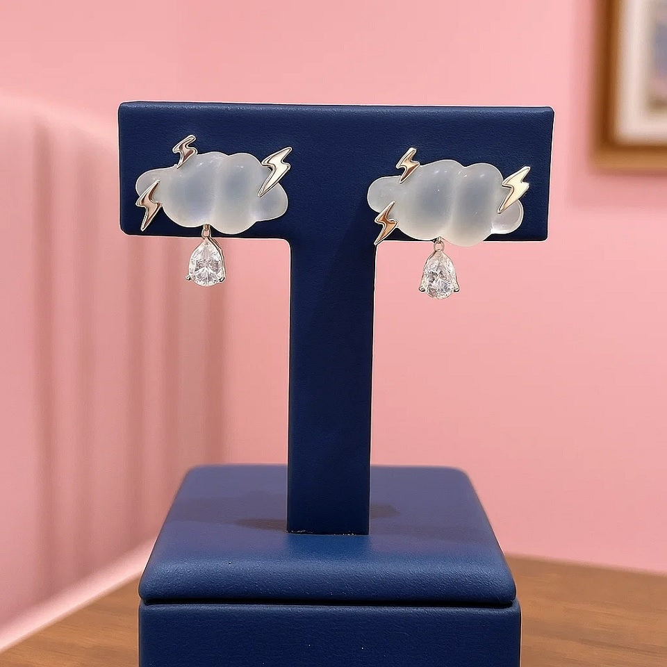 Boucles d'Oreilles Goutte en Strass – Image 2