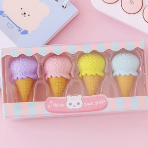 Lot de 4 Gommes Glacées Colorées