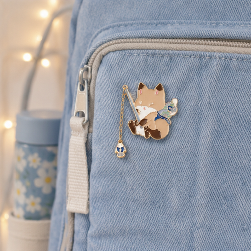 Pin's en Émail Renard Pêcheur – Image 3
