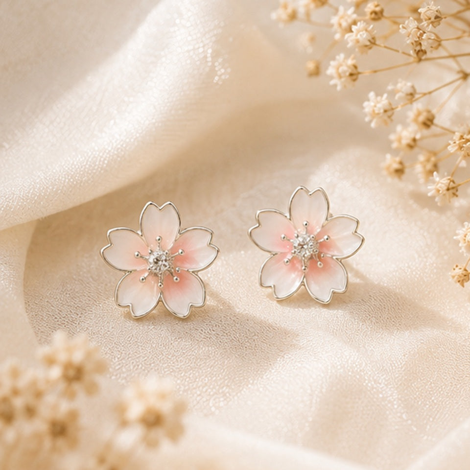 Boucles d'oreilles Fleurs de Sakura – Image 2