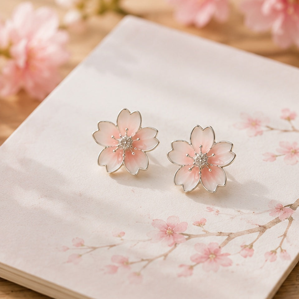 Boucles d'oreilles Fleurs de Sakura – Image 4