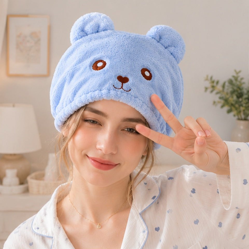 Serviette en Microfibre pour Cheveux Ourson – Image 3