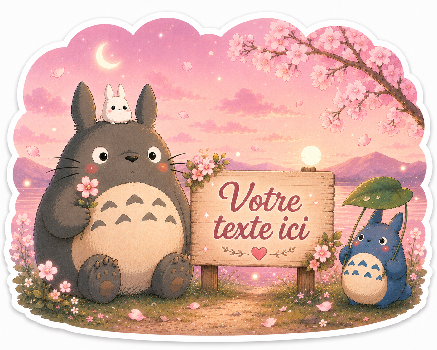 Autocollant Rêveur Rose avec Eva et Personnages Mignons – Image 2