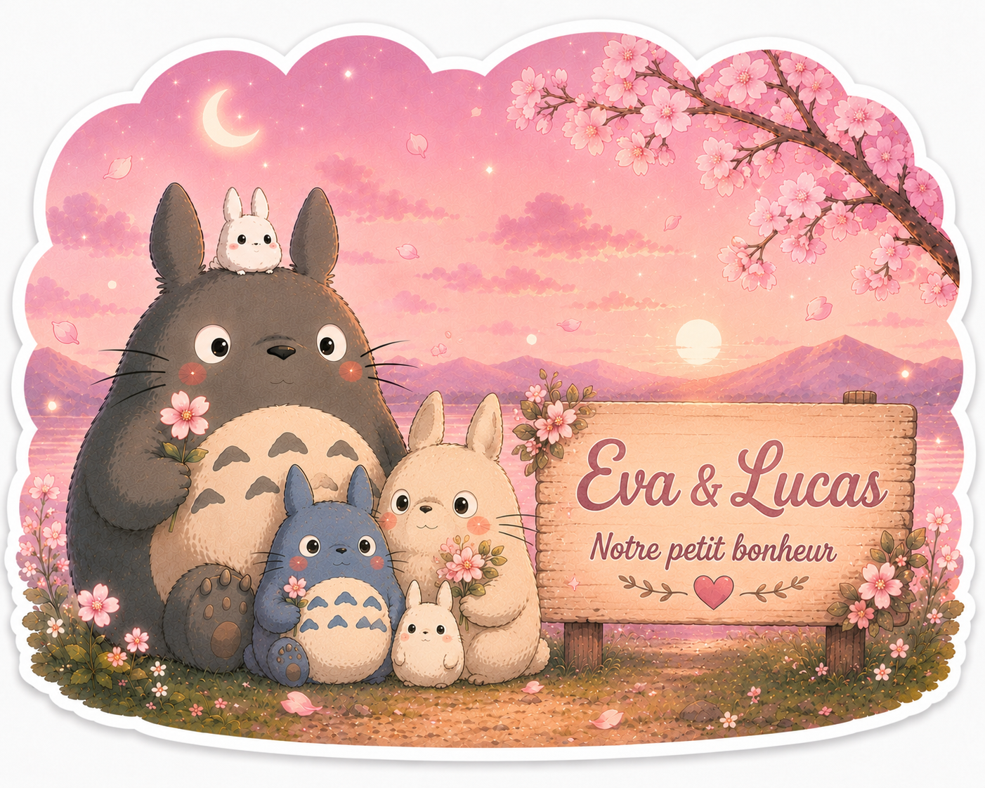 Autocollant Rêveur Rose avec Eva et Personnages Mignons – Image 4