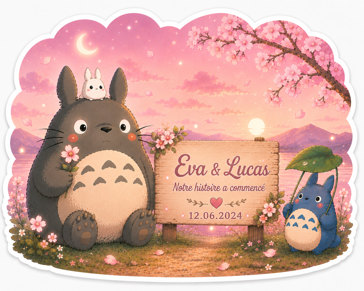 Autocollant Rêveur Rose avec Eva et Personnages Mignons – Image 3