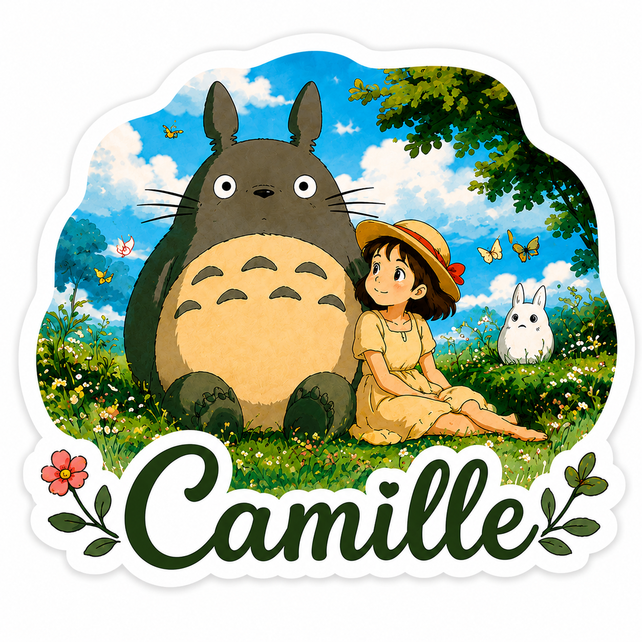 Sticker Prénom Totoro Kawaii Personnalisé – Image 4