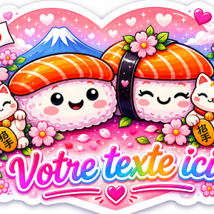Sticker Prénom Personnalisé Sushis Love
