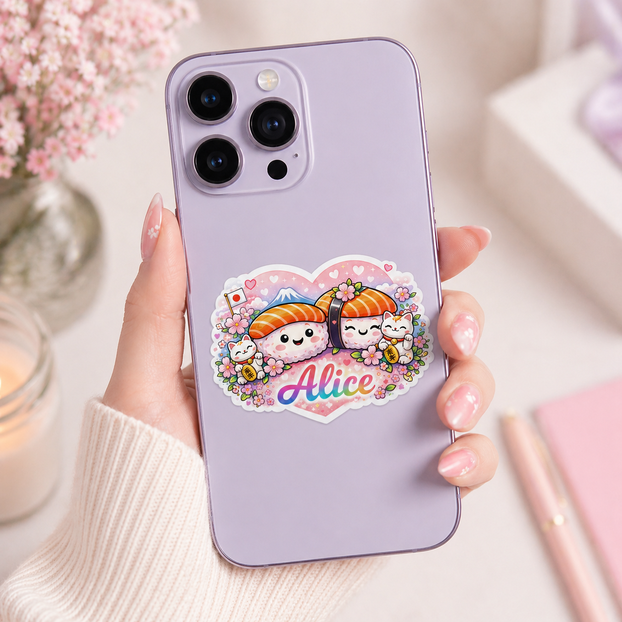Sticker Prénom Personnalisé Sushis Love – Image 2
