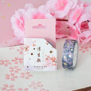 Washi Tape doré aux Motifs Sakura