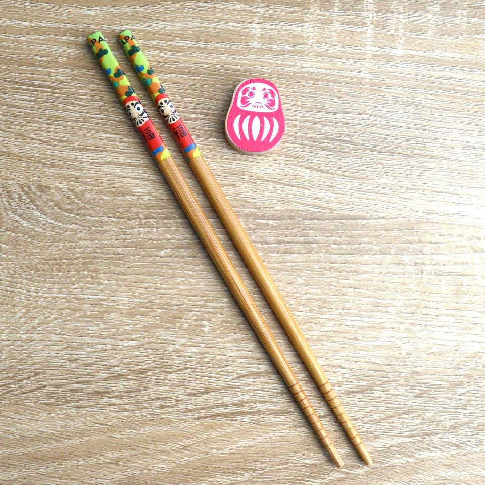 Baguettes Japonaises avec Repose-Baguette Daruma – Image 2