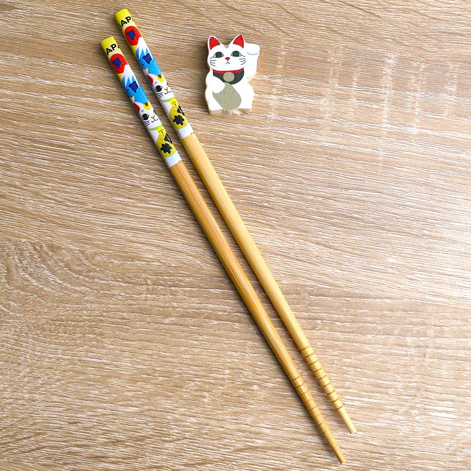 Baguettes Japonaises avec Repose en Maneki Neko – Image 2