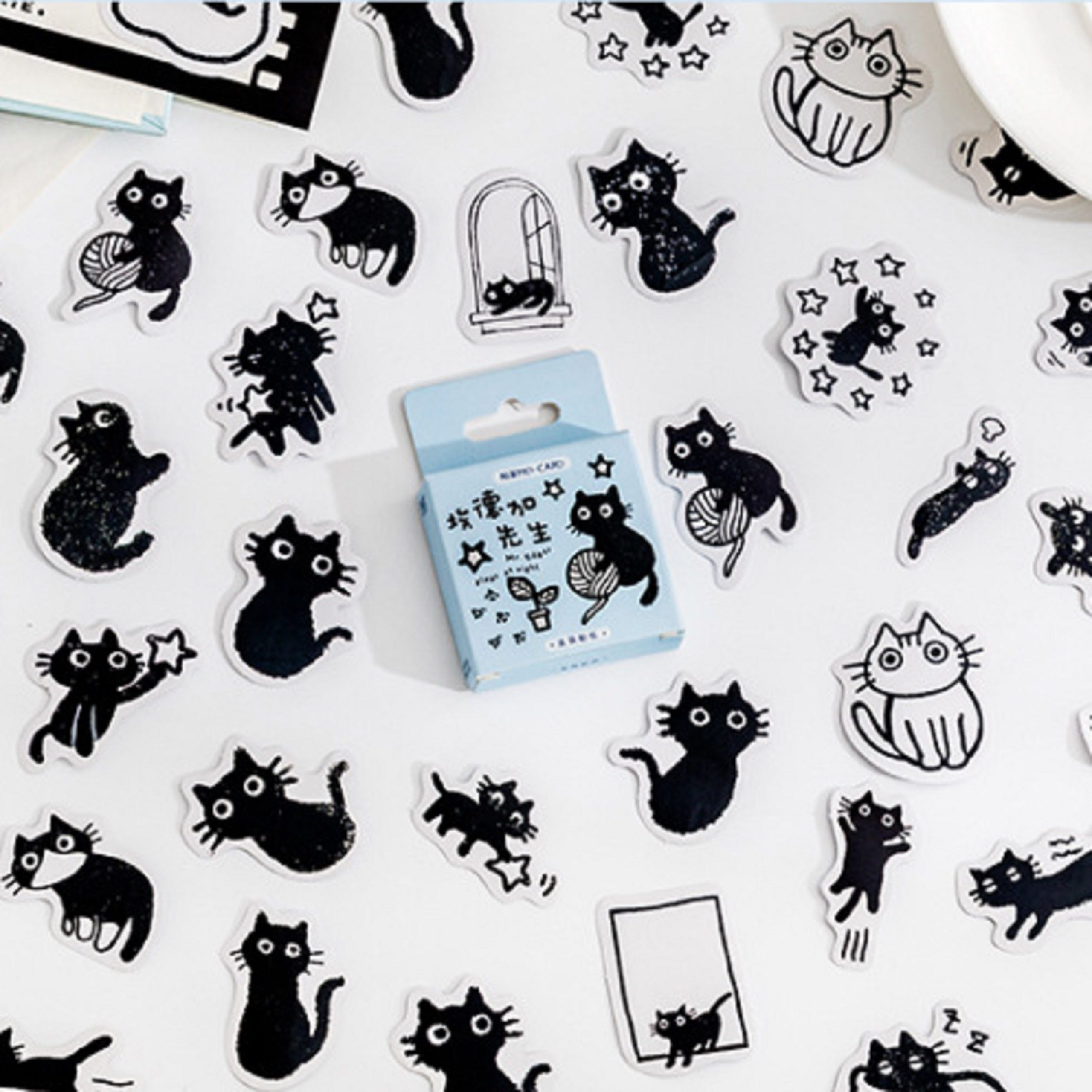 Boîte de Stickers Chats Noirs