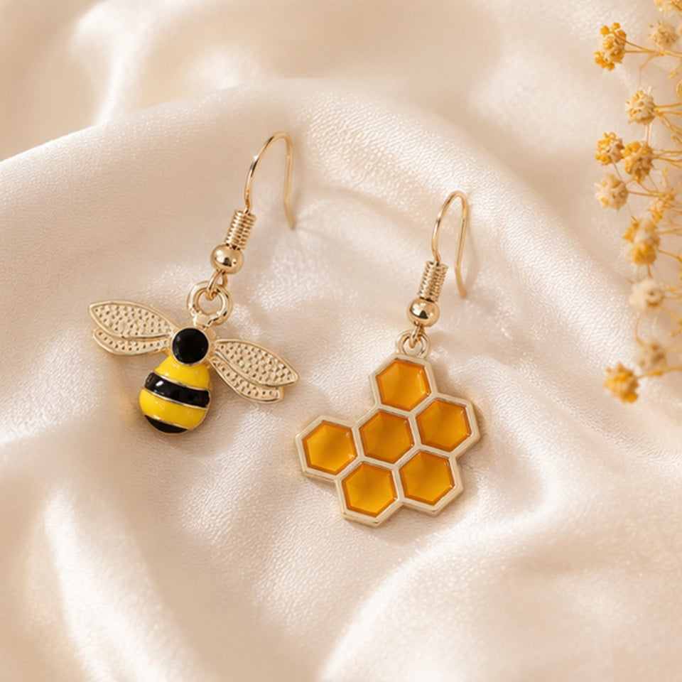 Boucles d'Oreilles Abeille en Or