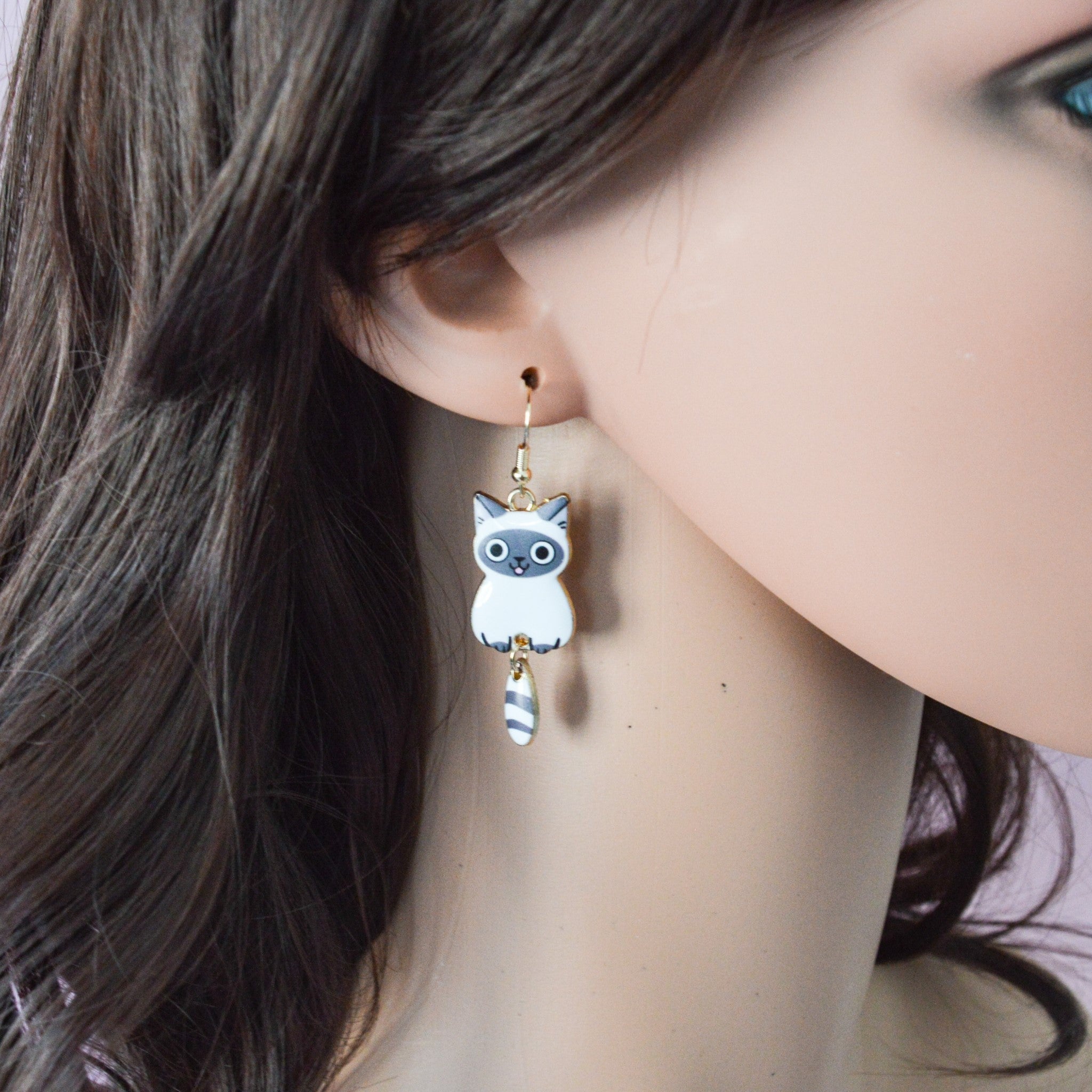 Boucles d'oreilles Chats Adorables – Image 2