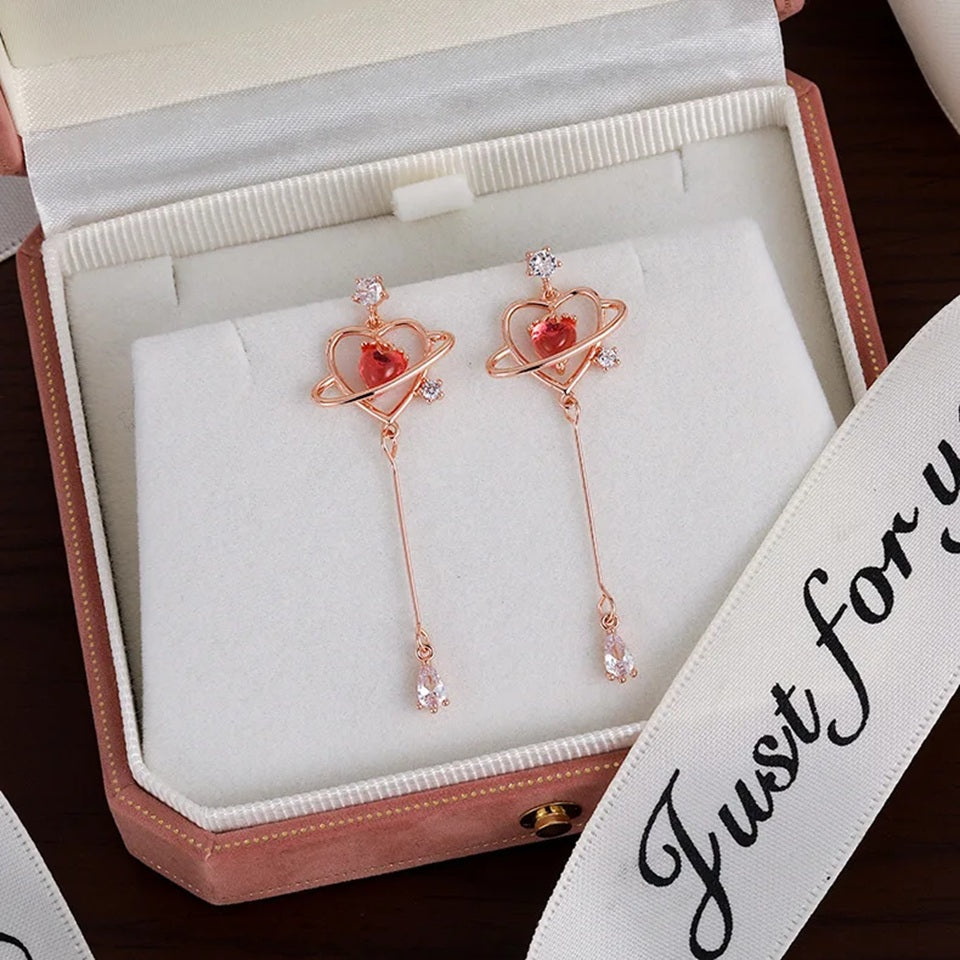 Boucles d'Oreilles Cœur Céleste. – Image 4