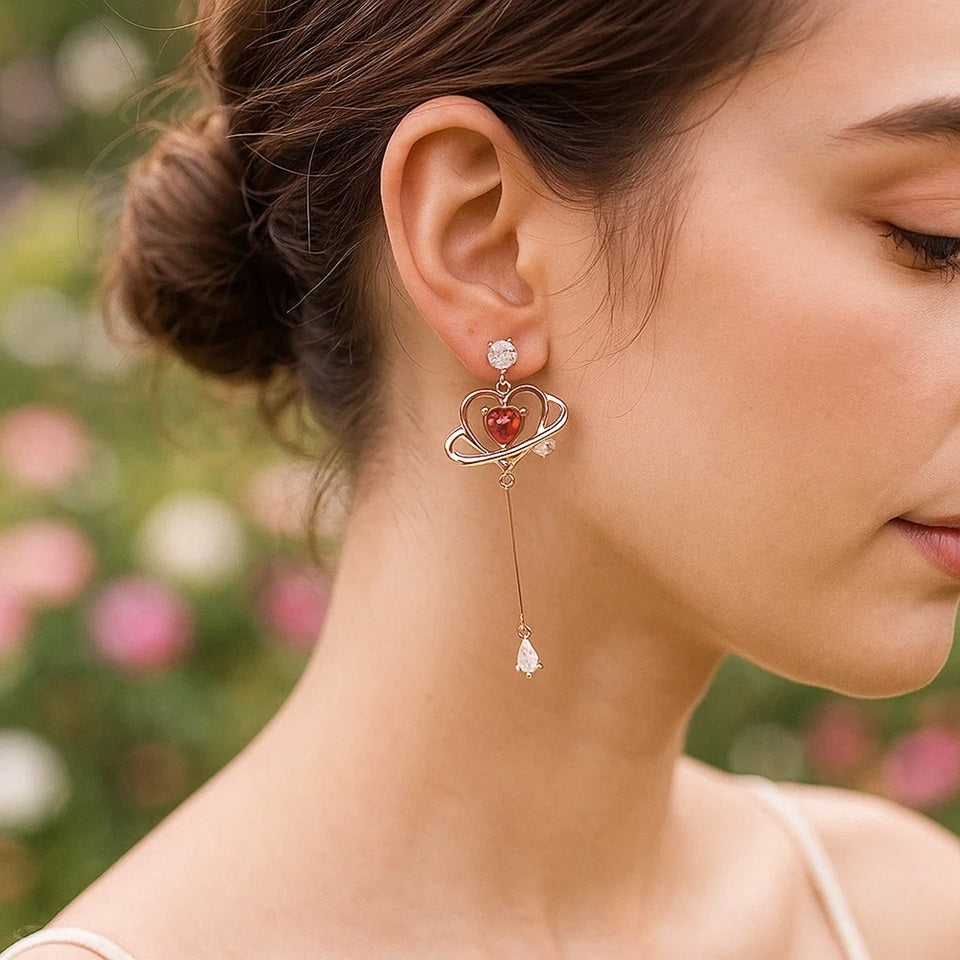 Boucles d'Oreilles Cœur Céleste. – Image 3