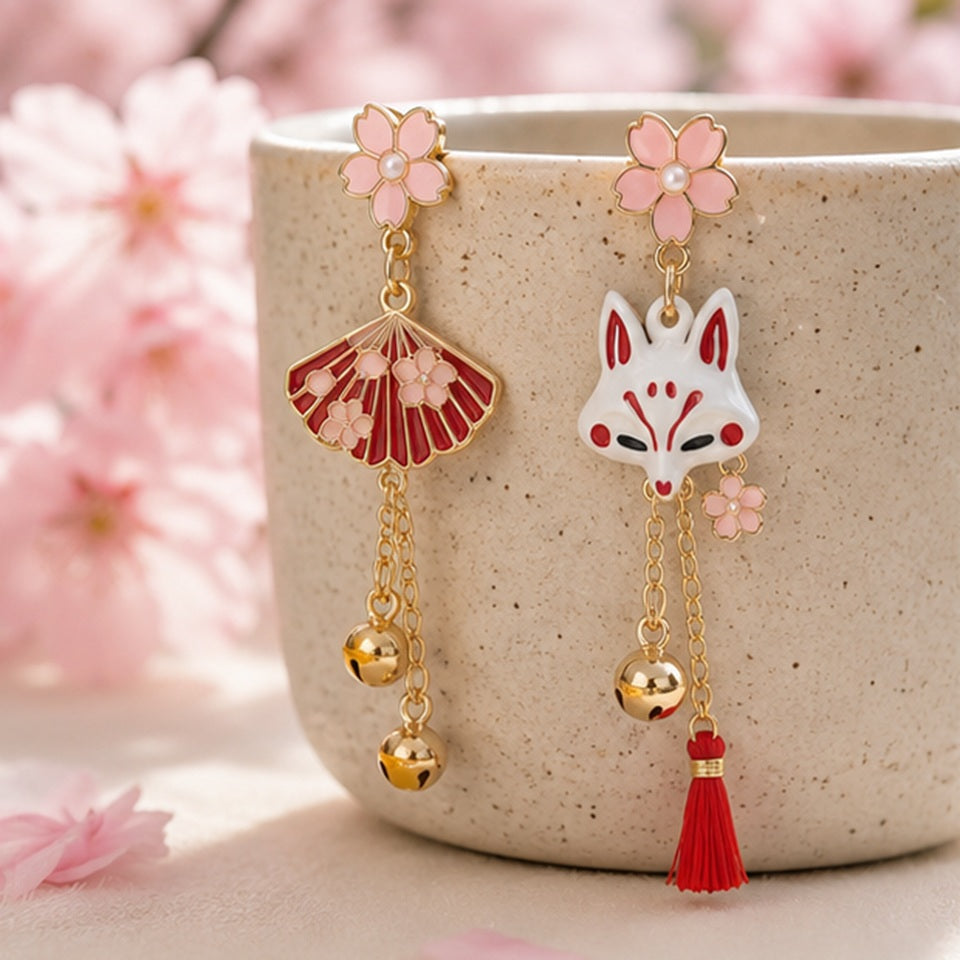 Boucles d'Oreilles Kitsune Sakura – Image 3