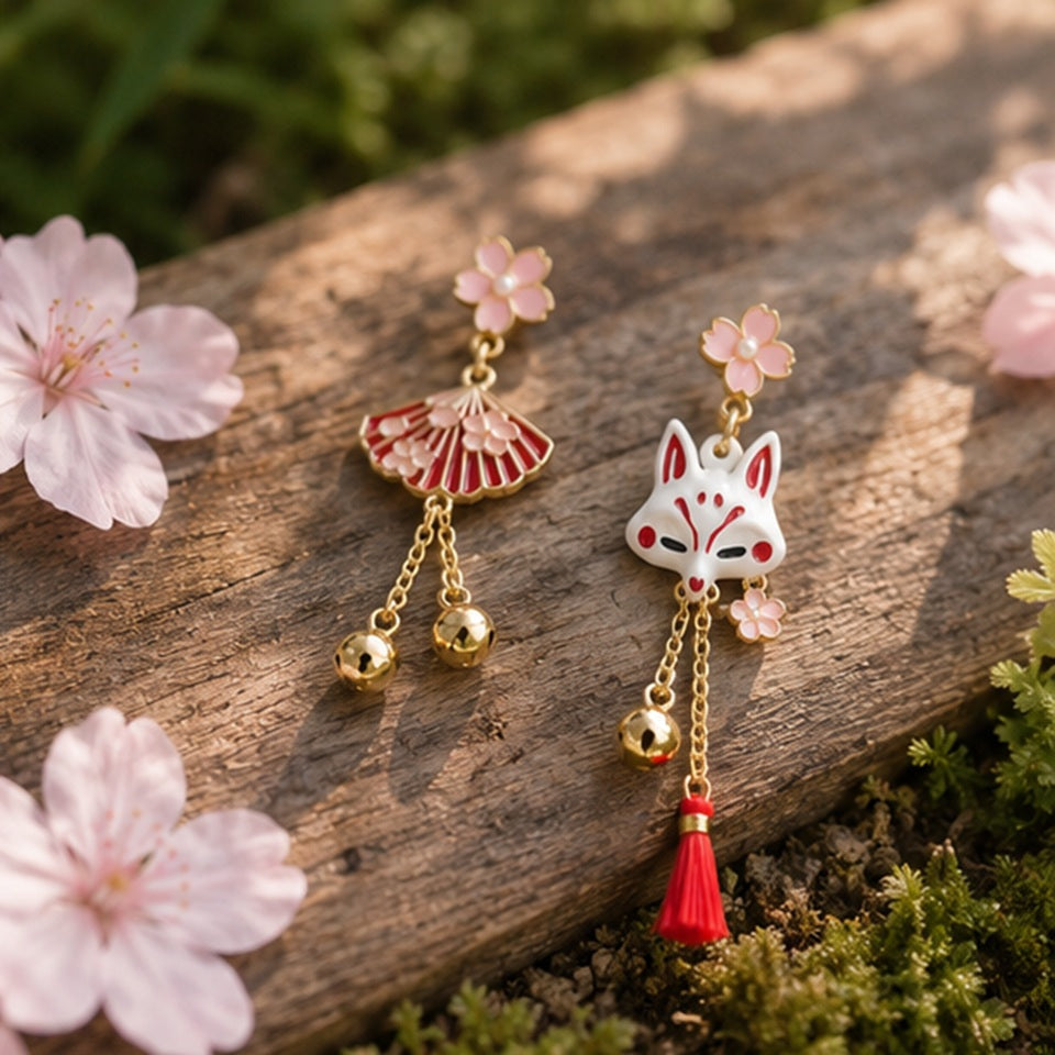 Boucles d'Oreilles Kitsune Sakura – Image 4