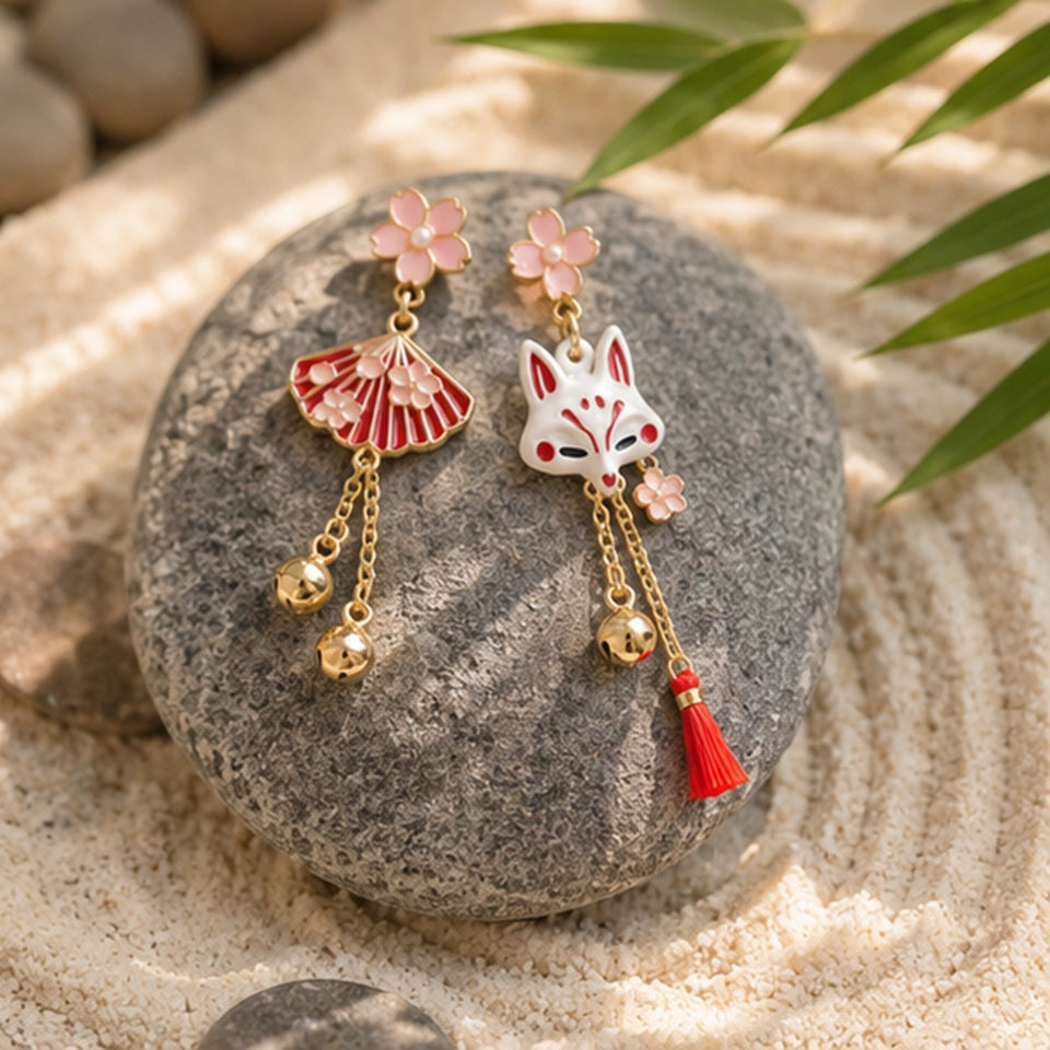 Boucles d'Oreilles Kitsune Sakura – Image 5