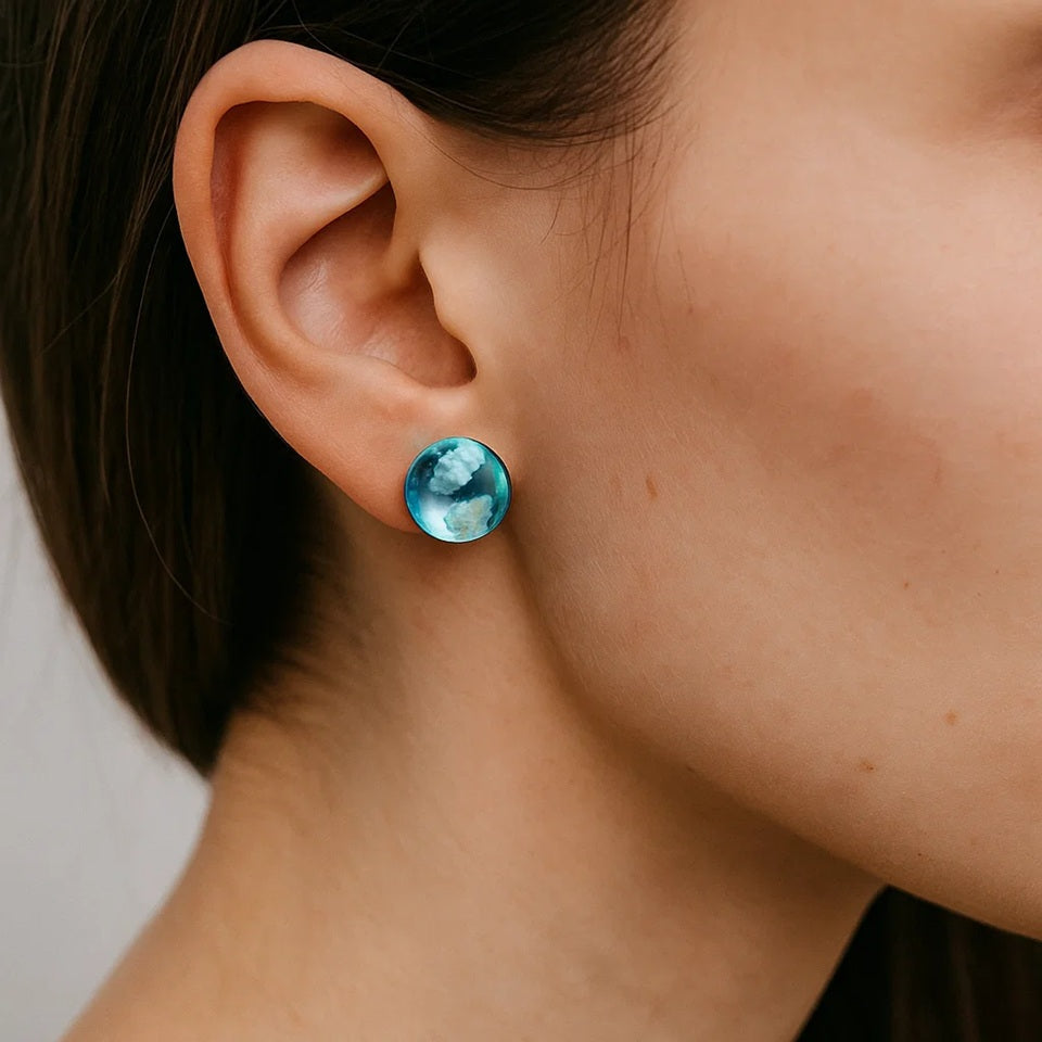 Boucles d'Oreilles Ciel Bleu Poétique – Image 4