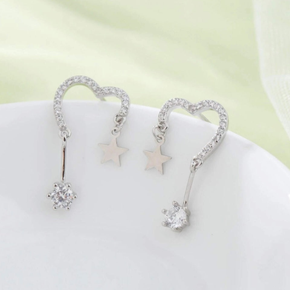 Boucles d'Oreilles Cœurs Scintillants – Image 3