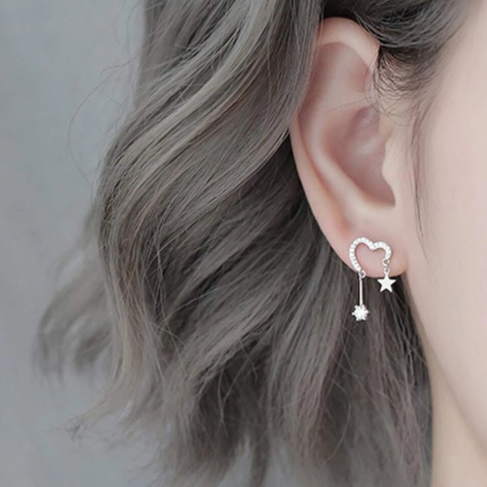 Boucles d'Oreilles Cœurs Scintillants – Image 2