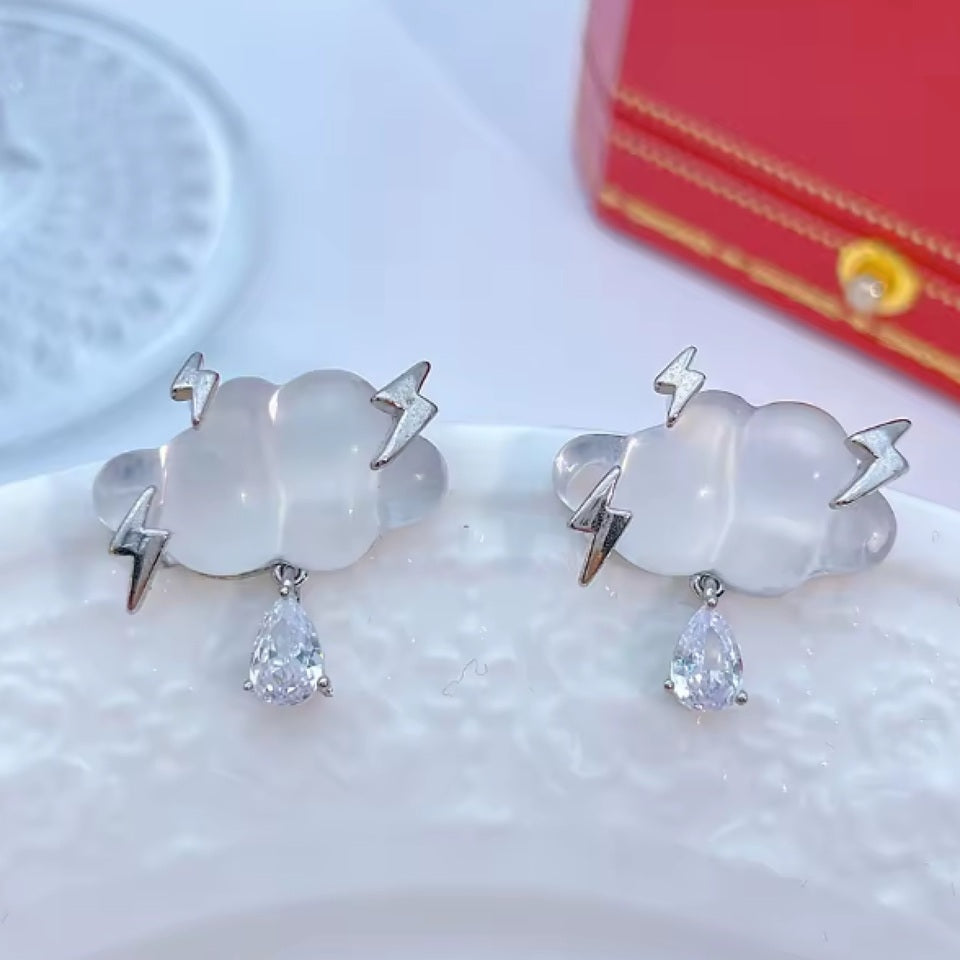 Boucles d'Oreilles Goutte en Strass – Image 3