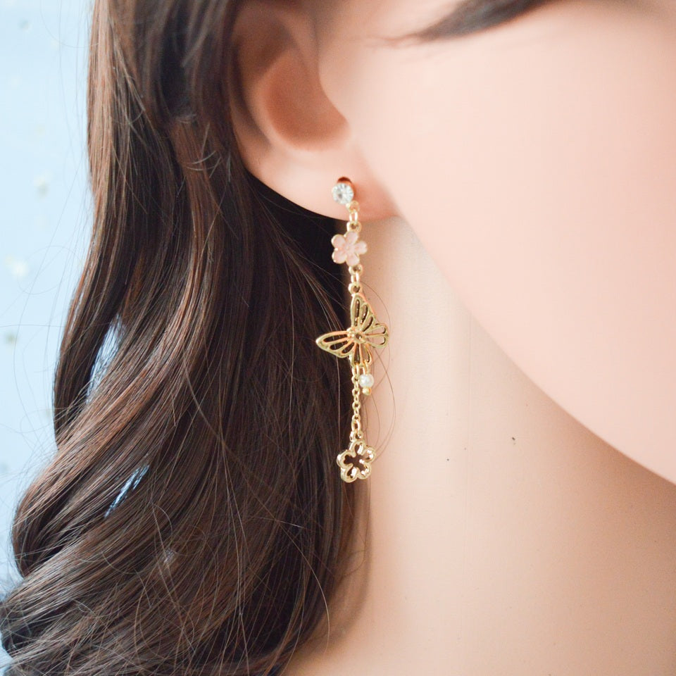 Boucles d'Oreilles Papillon en Sakura – Image 3