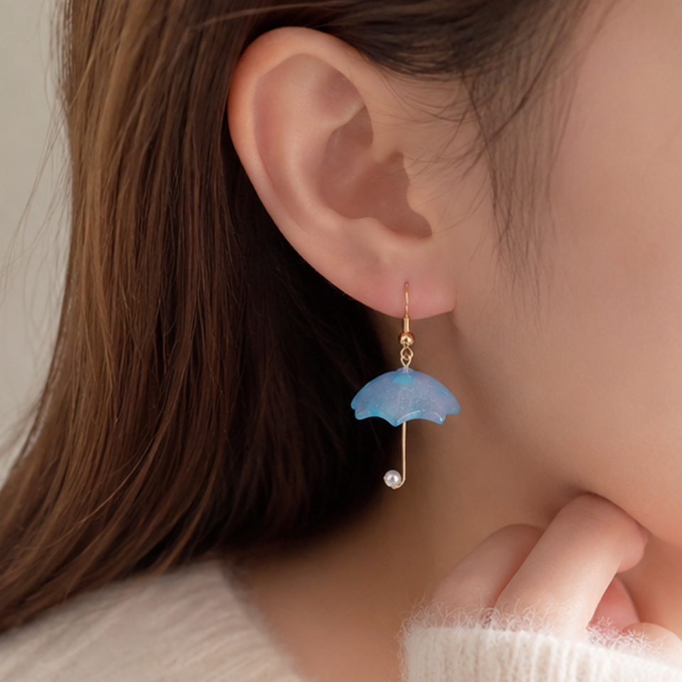 Boucles d'Oreilles en Forme de Parapluie – Image 2