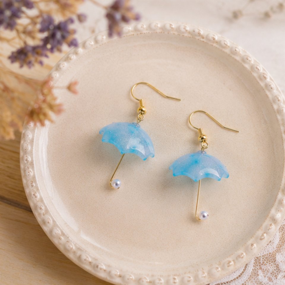 Boucles d'Oreilles en Forme de Parapluie – Image 3