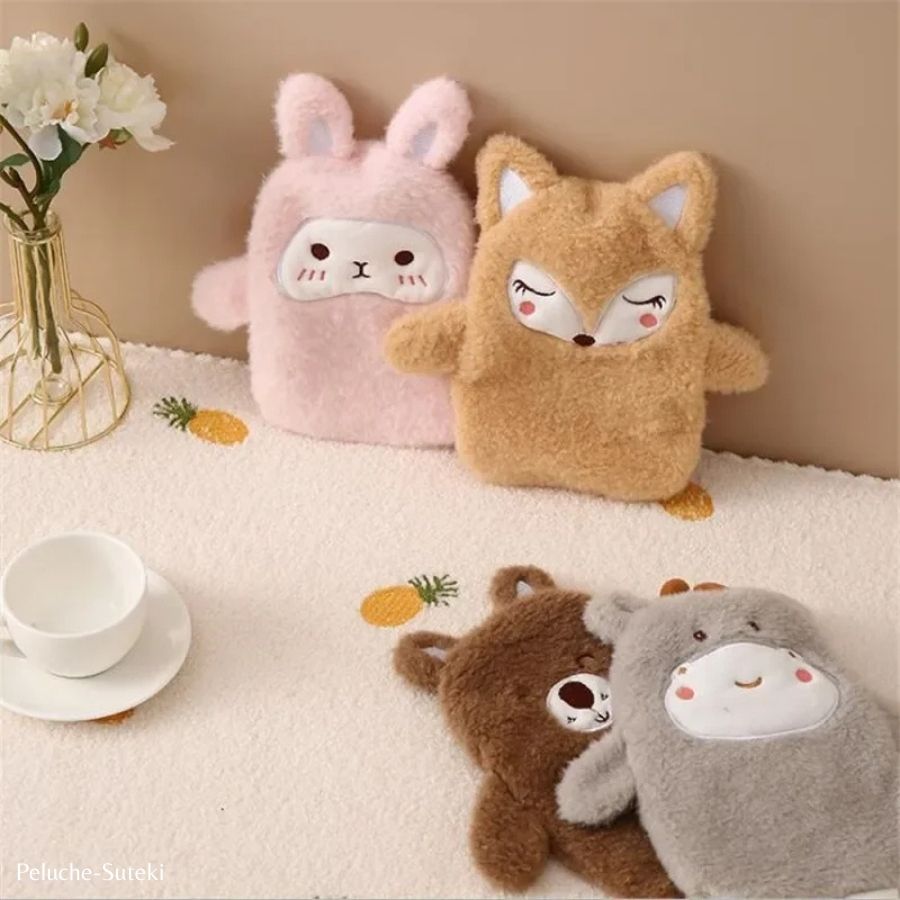 Bouillotte en Peluche Renard Beige Endormi – Image 3