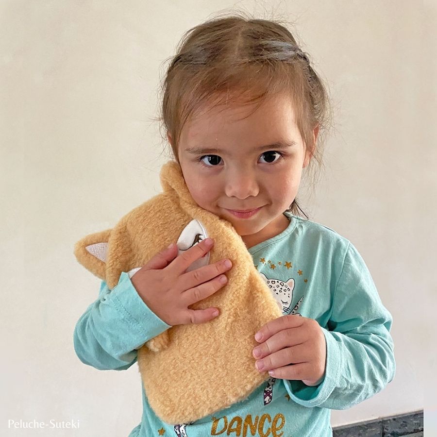 Bouillotte en Peluche Renard Beige Endormi – Image 7