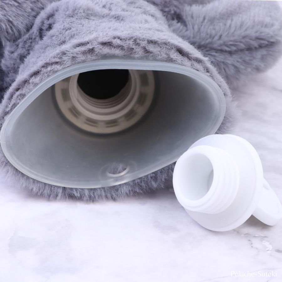 Housse de Bouillotte en Peluche Lapin Gris – Image 7