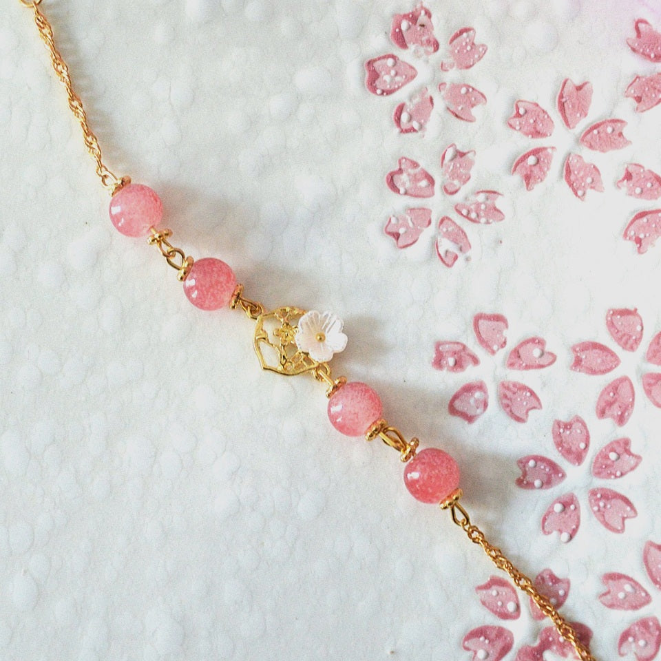 Bracelet Sakura en Perles Roses – Image 3