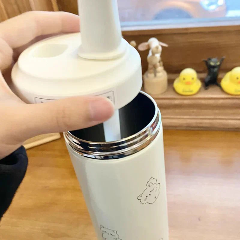Gourde Isotherme Crème avec Motifs de Chats Kawaii – Image 5