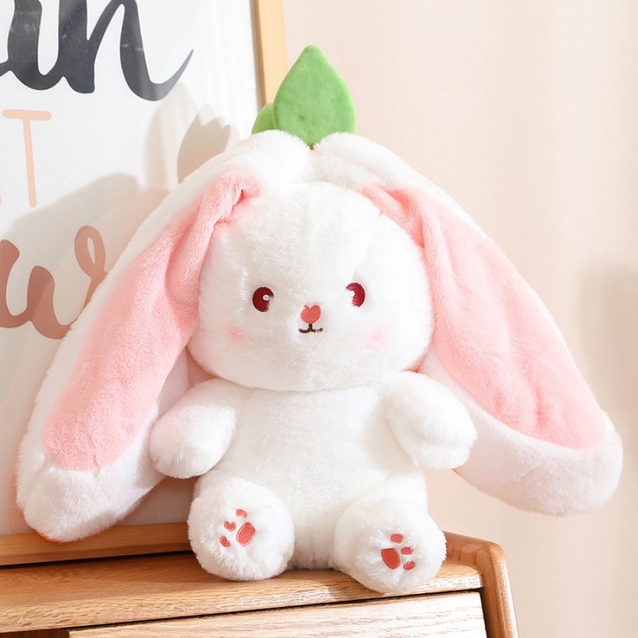 Peluche de Lapin Blanc Caché dans Carotte Orange – Image 10