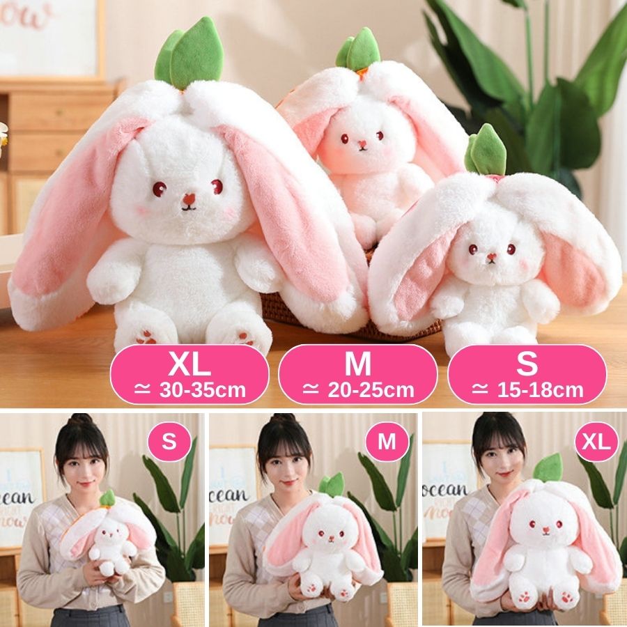 Peluche de Lapin Blanc Caché dans Carotte Orange – Image 14